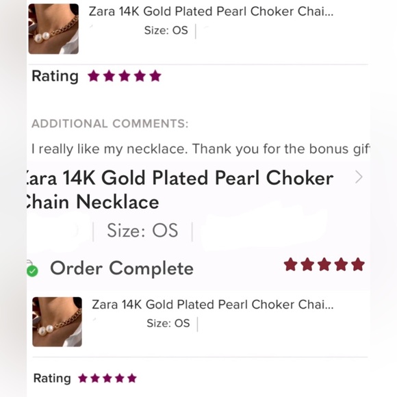 Zara 14K Gold Plated Pearl Choker Chain Necklace new with tags - Picture 3 of 9